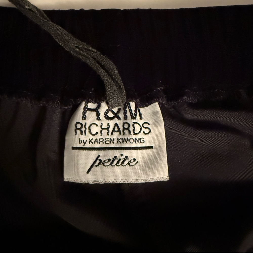 R&M RICHARDS 14P Black Velvet Velour Elastic Waist Pull On Pants 14 PETITE - Picture 4 of 12